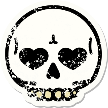 Bir insan tarafından çizilmiş geleneksel bir kafatası stili dövmesi var.