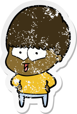 Bir insan tarafından çizilmiş mutlu bir çocuğun sıkıntılı çıkartması.