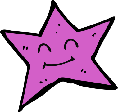 Bir insan tarafından çizilmiş çizgi film yıldızı karakteri.