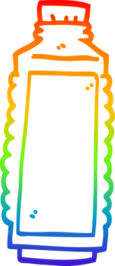 Bir insan tarafından çizilmiş karikatür su şişesinin gradyan çizimi.