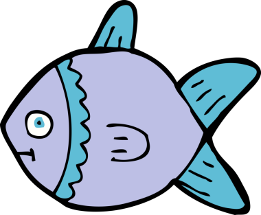 bir insan tarafından çizilmiş karikatür balığı