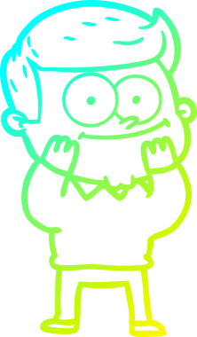 Bir insan tarafından çizilmiş mutlu bir adamın soğuk çizgi çizimi.