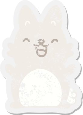 Bir insan tarafından çizilmiş tavşan grunge etiketi.