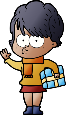 Bir insan tarafından çizilmiş karikatür kadın.