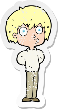 Bir insan tarafından çizilmiş bir karikatürün gerilimli çıkartması.