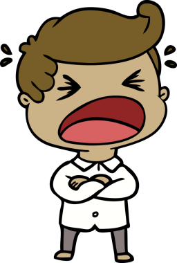 Bir insan tarafından çizilmiş bağıran adam çizgi filmi.