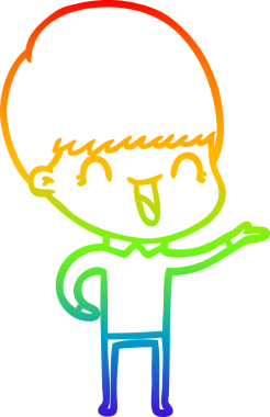 gökkuşağı gradyanı çizimi bir insan tarafından çizilmiş mutlu bir çizgi film çocuğu