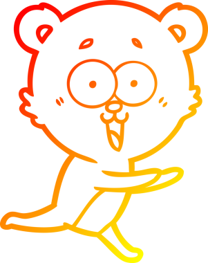 Bir insan tarafından çizilmiş gülen oyuncak ayının sıcak çizgi çizimi.