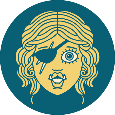 Retro Dövme Biçimli Ork karakteri bir insan tarafından çizilmiş