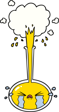 Ağlayan karikatür bilim deneyi bir insan tarafından çizilmiş ağlama