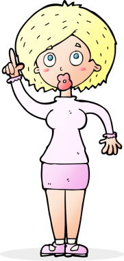 Bir insan tarafından çizilmiş bir fikri olan karikatür kadın.