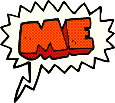 Bir insan tarafından çizilmiş serbest çizilmiş çizgi roman konuşma balonu ME sembolü