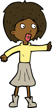 Bir insan tarafından çizilmiş karikatür kadın.