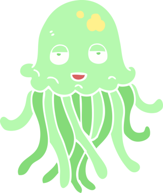 Bir insan tarafından çizilmiş ahtapotun düz renk çizimi