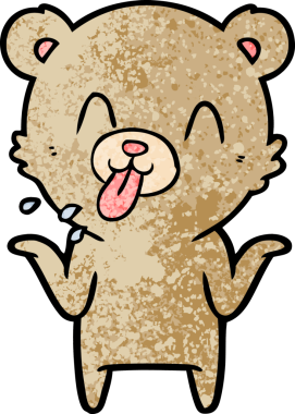 Bir insan tarafından çizilmiş kaba çizgi film ayısı.