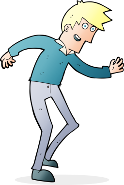 çizgi film mutlu adam dans bir insan tarafından çizilmiş