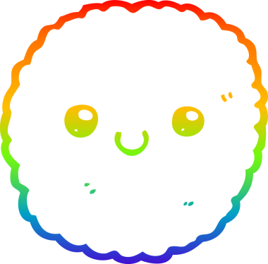 gökkuşağı gradyan çizimi bir insan tarafından çizilmiş bir çizgi film bisküvisi