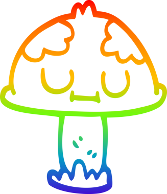 Bir insan tarafından çizilmiş zehirli bir mantar çizgi çizimi.