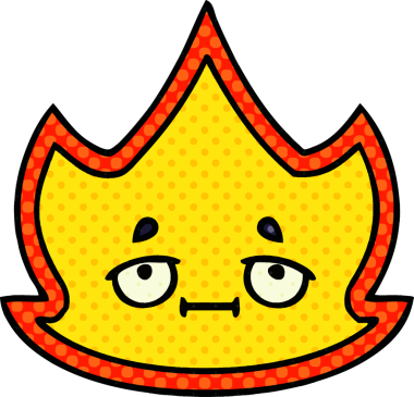 Bir insan tarafından çizilmiş çizgi roman tarzı bir ateş.