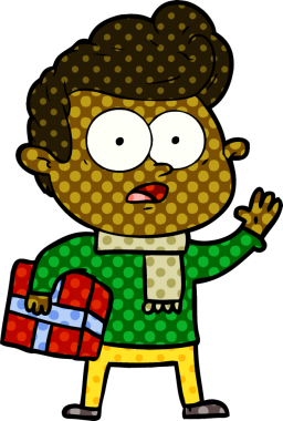 Bir insan tarafından çizilmiş çizgi film bakışlı adam.