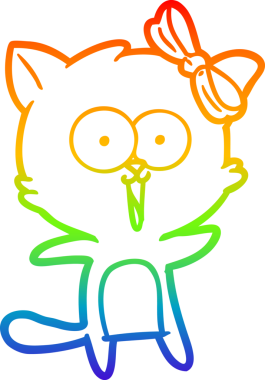 gökkuşağı gradyanı çizimi bir insan tarafından çizilmiş çizgi film kedisi