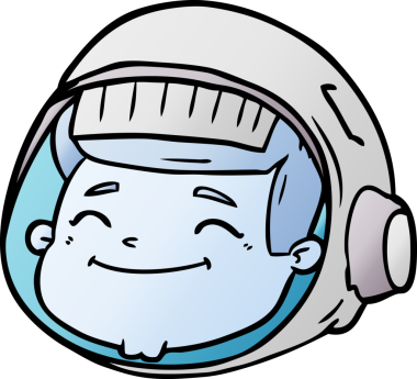 Bir insan tarafından çizilmiş astronot yüzü.