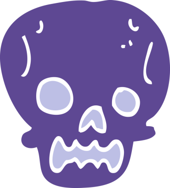 Bir insan tarafından çizilmiş cadılar bayramı kafatası karalaması.