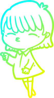 Bir insan tarafından çizilmiş bir karikatür kadın çizimi.