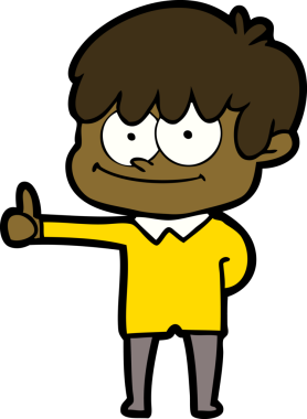 Bir insan tarafından çizilmiş mutlu çizgi film adamı.