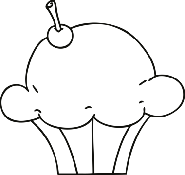 Bir insan tarafından çizilmiş garip çizgi film keki.