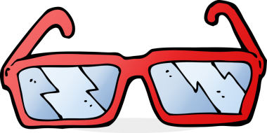 Bir insan tarafından çizilmiş çizgi film gözlükleri.