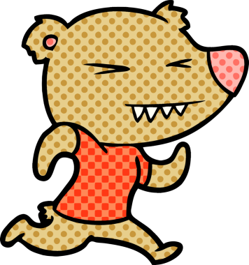 Bir insan tarafından çizilen kızgın ayı çizgi filmi