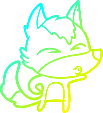 Bir insan tarafından çizilmiş bir kurt çizgi filminin soğuk gradyan çizimi