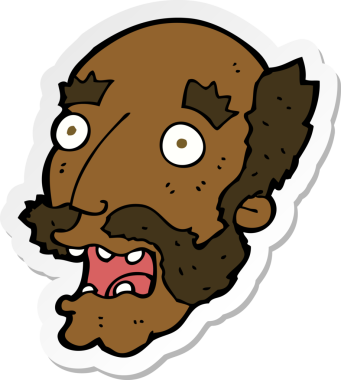 Karikatür çıkartması bir insan tarafından çizilmiş yaşlı bir adamı şok etti.