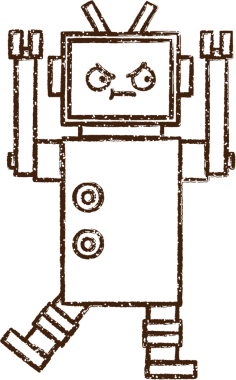 Robot Kömür Bir insan tarafından çizilmiş