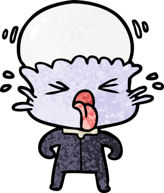 Bir insan tarafından çizilmiş garip bir uzaylı çizgi filmi.