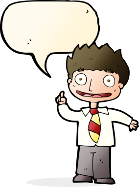 Bir insan tarafından çizilmiş konuşma baloncuğu fikri olan bir çizgi film adamı.