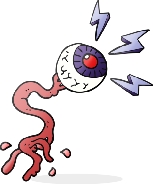 Bir insan tarafından çizilmiş el yazısıyla çizilmiş brüt elektrikli göz.