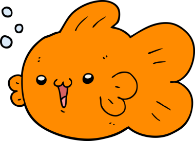 bir insan tarafından çizilmiş karikatür balığı