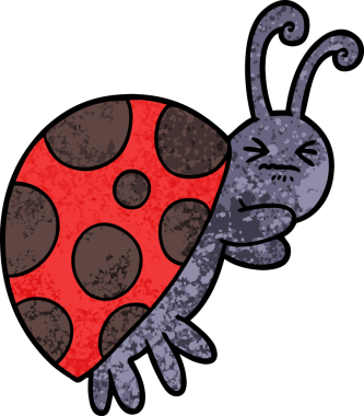 bir insan tarafından çizilmiş uğur böceği çizgi filmi