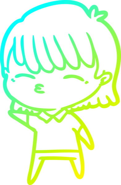 Bir insan tarafından çizilmiş bir karikatür kadın çizimi.