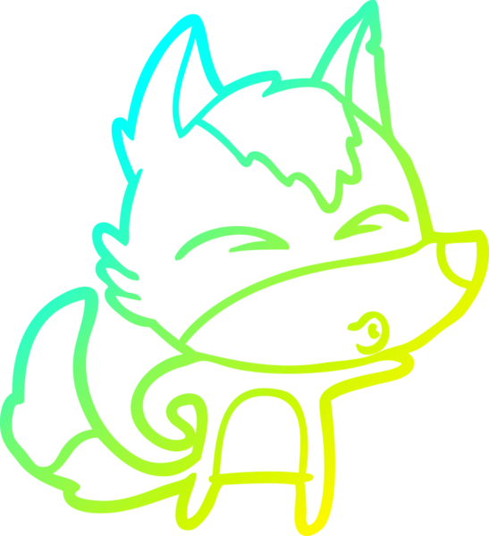 Bir insan tarafından çizilmiş bir kurt çizgi filminin soğuk gradyan çizimi