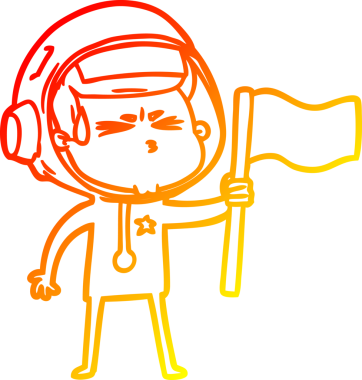 Bir çizgi film karakteri, bir insan tarafından çizilmiş astronot çizimi.