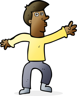 Bir insan tarafından çizilmiş bir çizgi film.