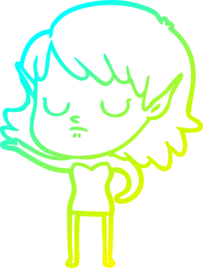 Bir insan tarafından çizilmiş soğuk gradyan çizgi çizimi.