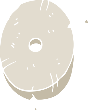 Bir insan tarafından çizilmiş sıfır numaralı taşın düz renk çizimi