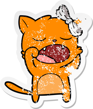 Bir insan tarafından çizilmiş esneyen bir çizgi filmin sıkıntılı çıkartması.