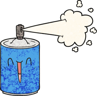 Bir insan tarafından çizilmiş karikatür spreyi.