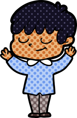 Bir insan tarafından çizilmiş mutlu çocuk çizgi filmi.