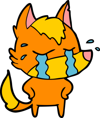 Bir insan tarafından çizilmiş tilki çizgi film karakteri